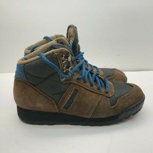 VTG LL Bean Merrell Suede Leather WP Hiking Trail Boots Brown Green Women Sz 8